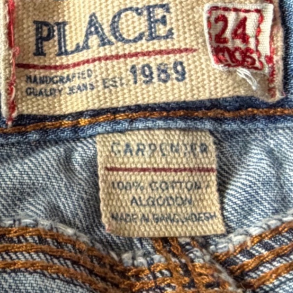 The Childrens Place Carpenter Jeans Toddler Boys 24 Months Blue Denim Pants - Picture 2 of 4